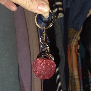 Glittery Pink Apple Bagcharm